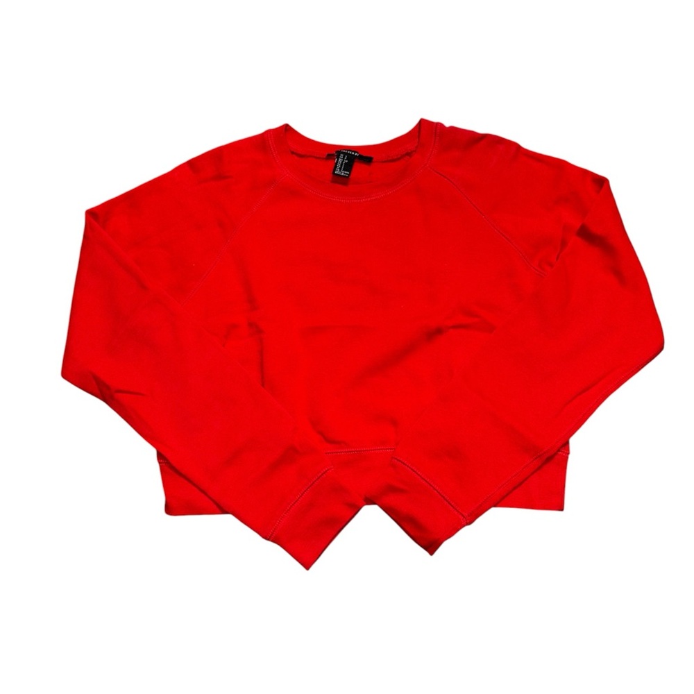 red cropped crewneck